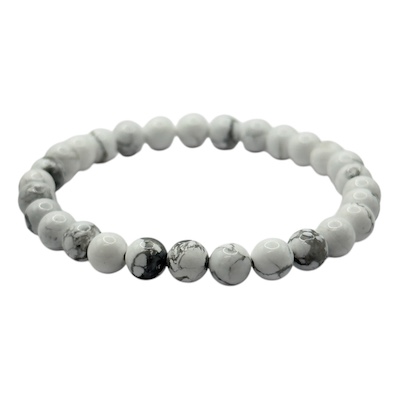 6mm Howlite Bead Bracelet